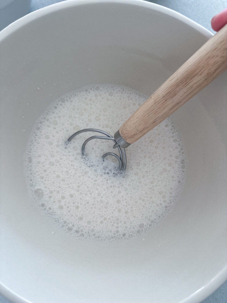 sourdough starter and water mix 