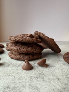 Chocolate Chunk cookies in a stack