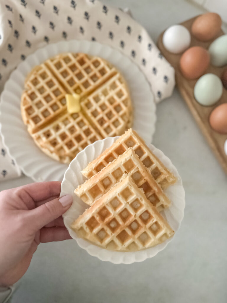 cut sourdough waffles