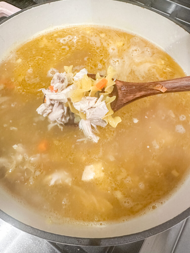 cooking chicken noodle soup