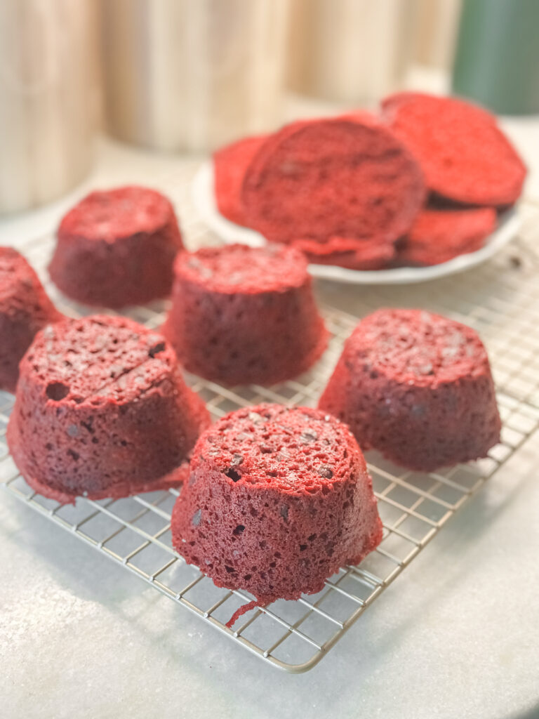 cut tops of lava cakes