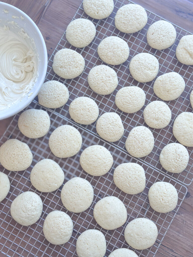 drying rack with lemon cookies