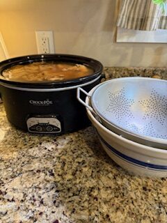 Straining Chicken broth