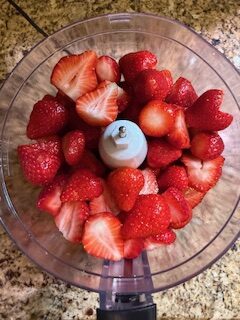 Strawberries in food processor
