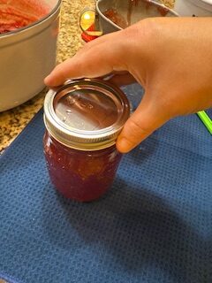 Tightening Ring on Strawberry Jam