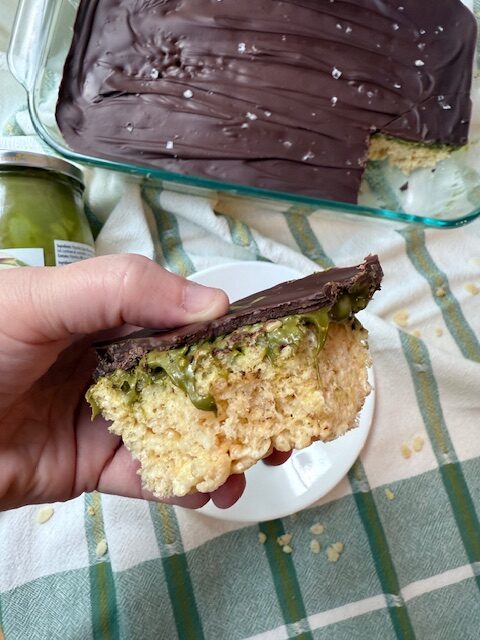 Dubai Chocolate Rice Krispie Treats