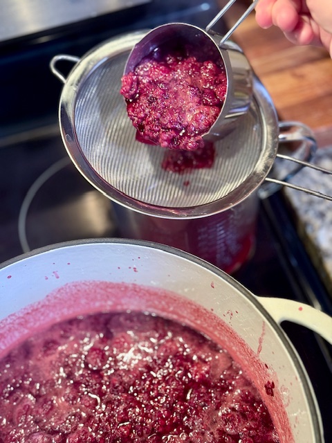 Straining Blackberries