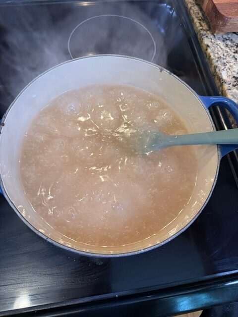 Pie filling goop boiling