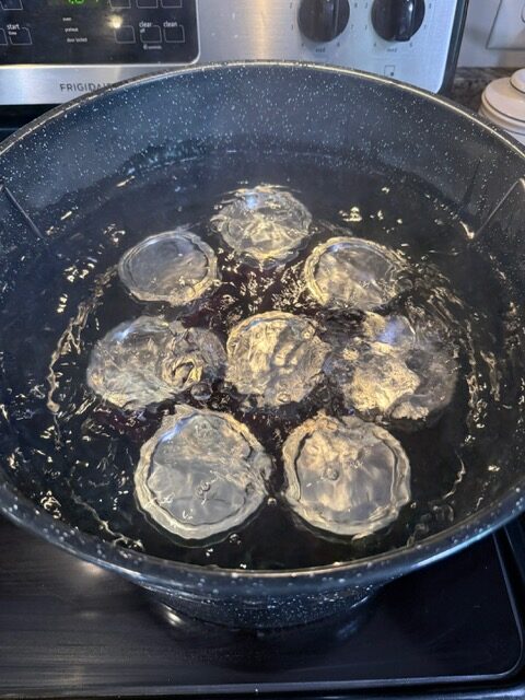 Boiling water in canner