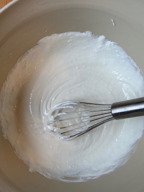 Cream cheese mixture with sugar and vanilla
