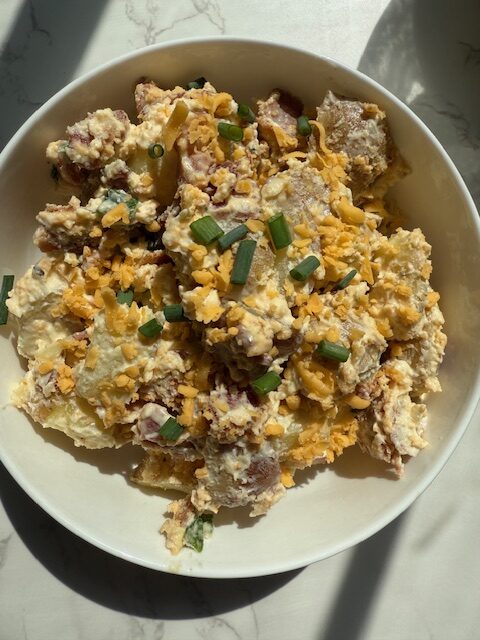 Cheddar Bacon Ranch Potato Salad